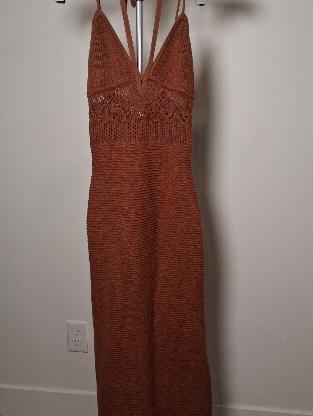 Abercrombie & Fitch Rust Knit Maxi Dress Spaghetti Straps size Medium